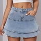thumbnail image 2 of Falda corta vaquera para mujer: diseño moderno y sexy que estiliza la figura, tejido elástico cómodo, combina con tops para discotecas/fiestas/vacaciones., 2 of 5