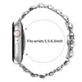 thumbnail image 3 of Dwitch Fashion Sparkling Metal Diamond Band for Apple Watch Series Ultra/10/9/8/7/6/5/4/SE/3/2/1, Shiny Crystal Watch Strap for Women Men, Adjustable Metal Link Bracelet 42/44/45/46/49mm,Silver, 3 of 6