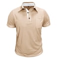 thumbnail image 3 of Men's Short Sleeve Golf Shirts Casual Summer Classic Tops Collared Shirt with Pocket Breathable Textured Men's Dressy-Casual Top, 3 of 6