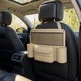 thumbnail image 4 of Car Seat Organizer Between Seats Leather Backseat Storage Bag • Multifunctional Car Organizer • Tissue Dispenser Cup Holders Mesh Pocket Auto Seat Back Hanging, 4 of 7