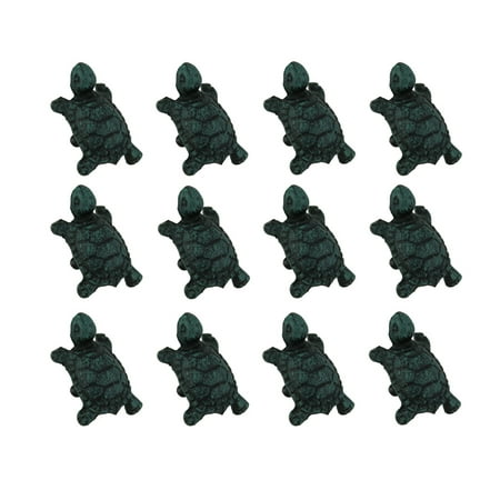 Turtle Drawer Pull - Set of 12 Distressed Verdigris Finish Cast Iron Turtle Drawer Pulls
