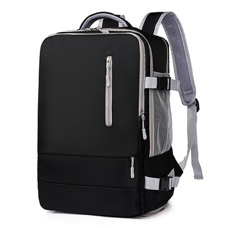 SunyaMood Unisex Backpack Multi-Pockets Casual Bag Business Trip Travel Bag (Black)