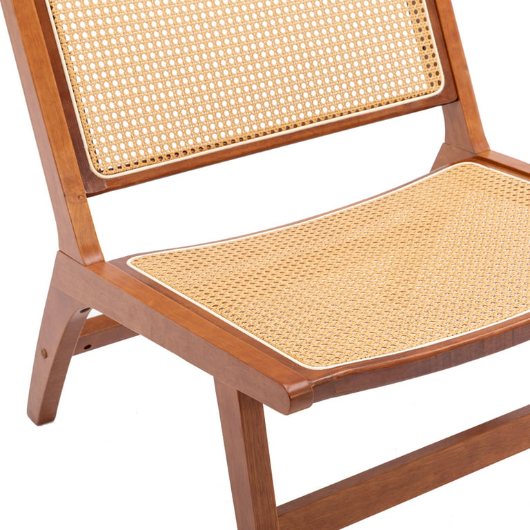 WELLFOR RT Lounge Chairs Casual Off- White and Teak Accent Chair in the  Chairs department at