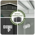 thumbnail image 3 of MUCHANT 7.4'x7.4' Outdoor Metal Storage Shed with Updated Frame Structure and Lockable Doors, Steel Garden Tool Sheds for Backyard, Patio, Lawn, Gray, 3 of 6