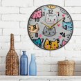 thumbnail image 3 of Yayeee Wall Clock Battery Operated 9.5" Silent Quartz Non-Ticking for Living Room Decor, Cute Cat Pattern, 3 of 8