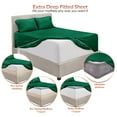 thumbnail image 4 of Extra Deep Pocket 4-Piece Bed Sheets Set , 18"-24" Super Deep Fitted Sheet, Fits High Profile Mattresses with Toppers, Hotel Luxury Soft Double Brushed Microfiber, - Queen, Hunter Green, 4 of 7