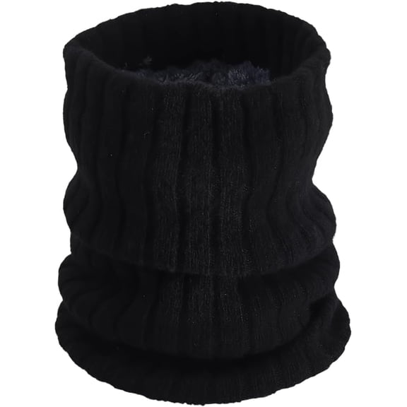 Black Woolen Yarn Pullover Warm Scarf Solid Color Knit Soft Wide Wool Scarves Wraps Comfortable Thick Vintage Neck Collars