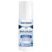Genexa Pain Crush Roll-On: Certified Organic, Free of Dyes & Petroleum, Non-GMO. Fast Acting, Cooling Menthol Pain Reliever for Back Pain, Arthritis, Sore Muscles & Joints, Shoulder & Leg Pain (3 oz.)