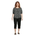 thumbnail image 2 of JMS Just My Size by Hanes Women's Plus Snap Hem Pull On Cropped Pants, 23" Inseam, Sizes 0X-4X, 2 of 6