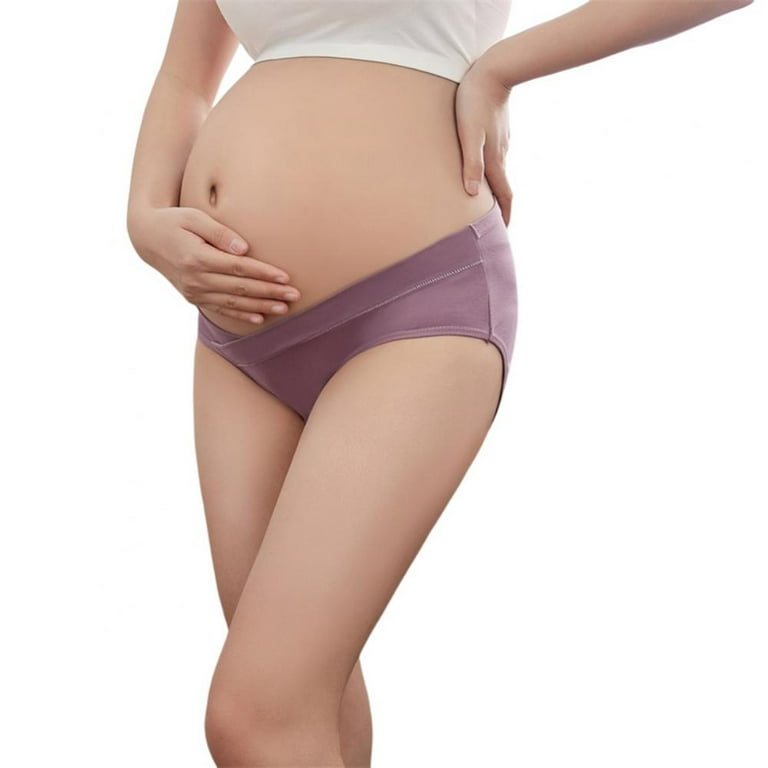 Xmarks Womens Cotton Maternity Underwear,Healthy Maternity Pregnancy Panties  Postpartum Mother Under Bump Underwear Dark Pink 