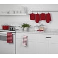 thumbnail image 2 of Mainstays Cotton Kitchen Set: Towels, Dishcloths, Oven Mitts, Potholders, Red, 8 Pieces, 2 of 7