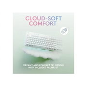 Logitech G715 Wireless Mechanical Gaming Keyboard with LIGHTSYNC RGB Lighting, Lightspeed, Clicky Switches (GX Blue), and Keyboard Palm Rest, PC and Mac Compatible, White Mist