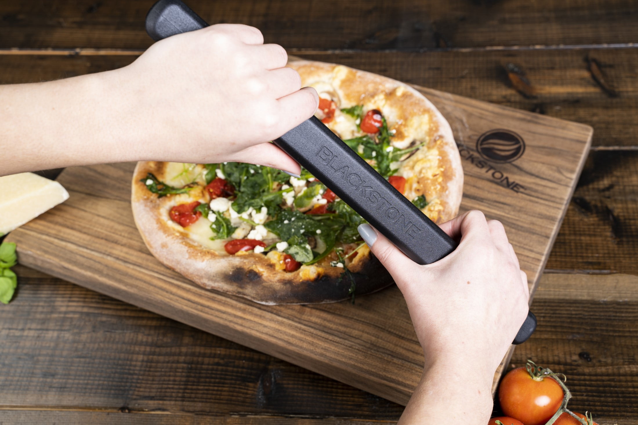 Blackstone 14" Stainless Steel Pizza Cutter Rocker with Long Handle