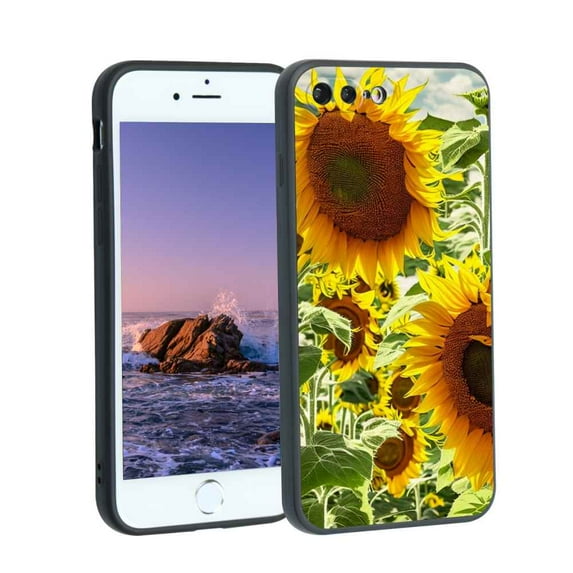 Compatible with iPhone 7 Plus Phone Case, Sunflowers-3 Case Men Women, Flexible Silicone Shockproof Case for iPhone 7 Plus