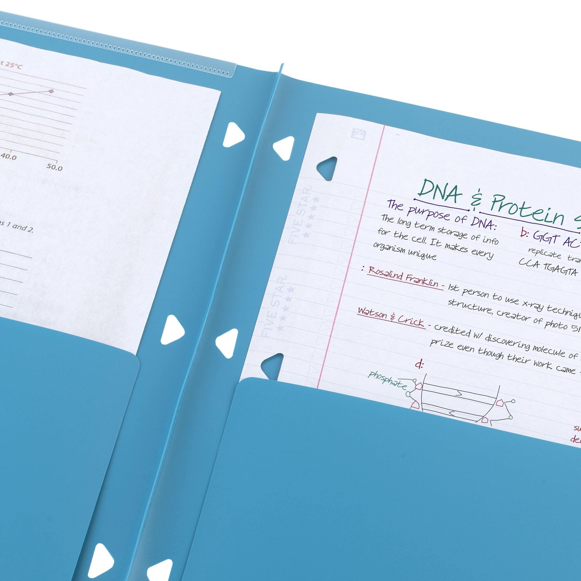 Five Star Customizable 2-Pocket Plastic Folder Plus Study App 4 Pack Amethyst