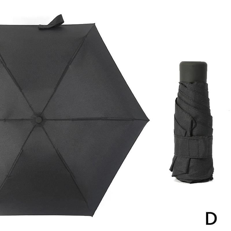 Solid Mini Pocket Compact Umbrella Sun Anti UV Folding Rain Windproof Travel Red 