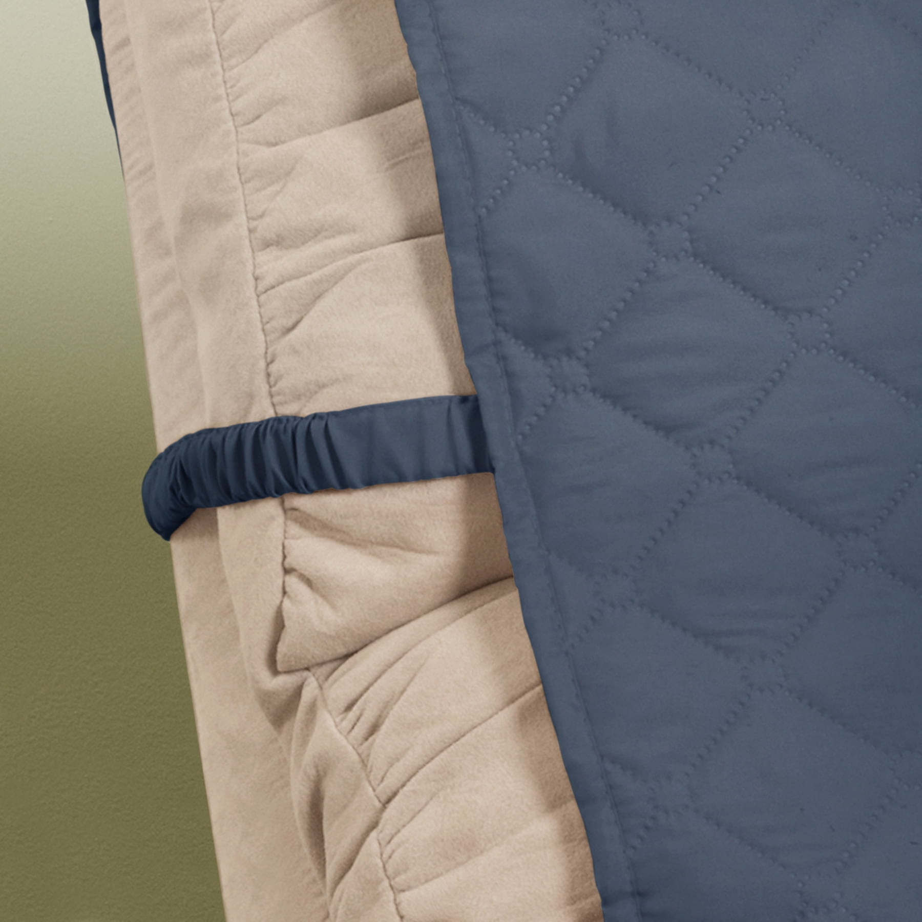 Innovative Textile Solutions 1-Piece Claremont Ruffled Recliner Furniture Cover, Slate Blue