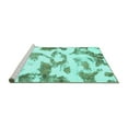 thumbnail image 2 of Ahgly Company Machine Washable Indoor Square Oriental Turquoise Blue Modern Area Rugs, 8' Square, 2 of 4
