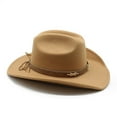 thumbnail image 6 of HNMKIU Western Cowboy Hat for Women and Men with Shapeable Wide Brim for Sun Yellow,One Size, 6 of 7