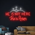 thumbnail image 3 of Handmadetneonsign He Is Not Here He Is Risen Neon Sign, He Is Risen Led Sign, Jesus Cross Neon Light, 3 of 5