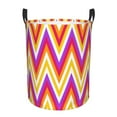 thumbnail image 1 of LNWH Laundry Basket, Retro Zigzag Stripes Pattern Foldable Laundry Hamper with Handles Waterproof, Small, 1 of 1