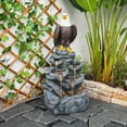 thumbnail image 6 of Bald Eagle Statue Outdoor Fountain Tiered Cascading Rock Water Fountain Outdoor Garden Waterfall Decor for Garden Patio Backyard Deck Porch Outside Water Feature 39.76" H, 6 of 6