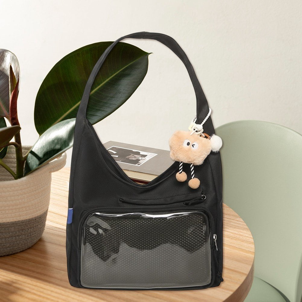 Jiibva Kawaii Ita Bag Shoulder Bag for Women Large Capacity Tote Bag Clear Window Anime Pin Display Messenger Bag Handbags Purse