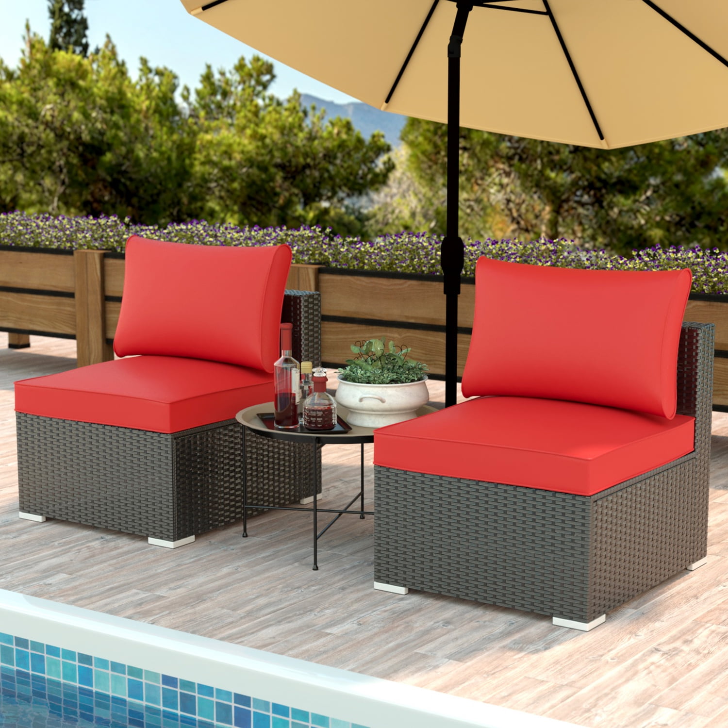 Ainfox 2 Pieces Outdoor Patio Furniture Sofa Set, Patio Conversation