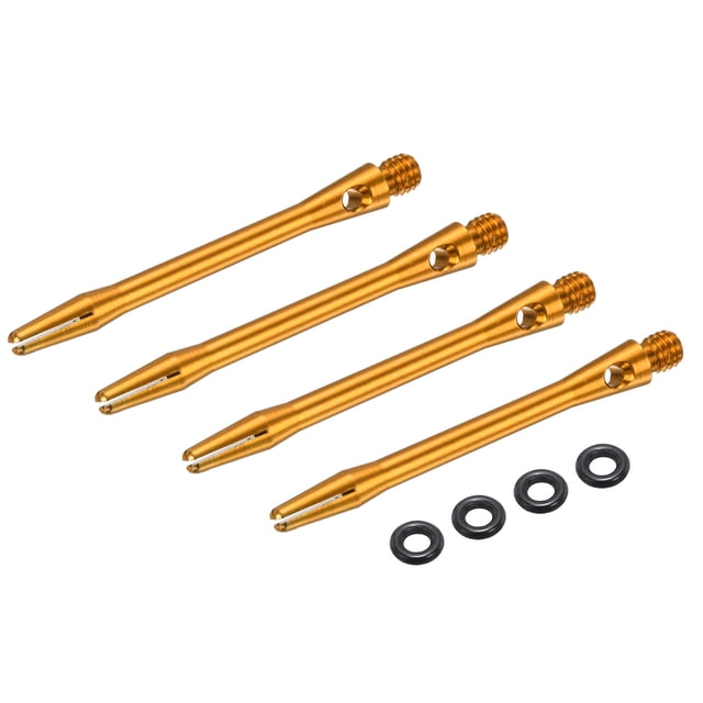 Ejes de dardos de aluminio Uxcell, accesorios de reemplazo con roscas 2BA y anillos de goma para puntas de acero, dorado, 48 mm