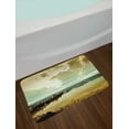 thumbnail image 2 of Landscape Bath Mat, Island Scenery Near Ocean Sea with Clouds Puddle Stones Gloomy Air Photo, Non-Slip Plush Mat Bathroom Kitchen Laundry Room Decor, 29.5 X 17.5 Inches, Beige Sepia Teal, Ambesonne, 2 of 2