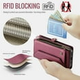 thumbnail image 5 of CaseMe Leather for iPhone 17 6.3-inch Case Wallet【RFID Blocking】with 7-Card Holder Zipper Bills Slot, Soft PU Leather Magnetic Shoulder Wrist Strap for iPhone 17 6.3-inch Wallet Case Women,Wine Red, 5 of 11
