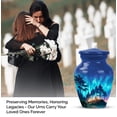 thumbnail image 4 of Northern Light Little Urn For Adult Male Set Of 4 - Keepsake Cremation Urn For Human Ashes Female - Decorative Memorial Urns For Ashes Adult Brother - 1 Large Blue Urns For Male (10&3) Inch, 4 of 7
