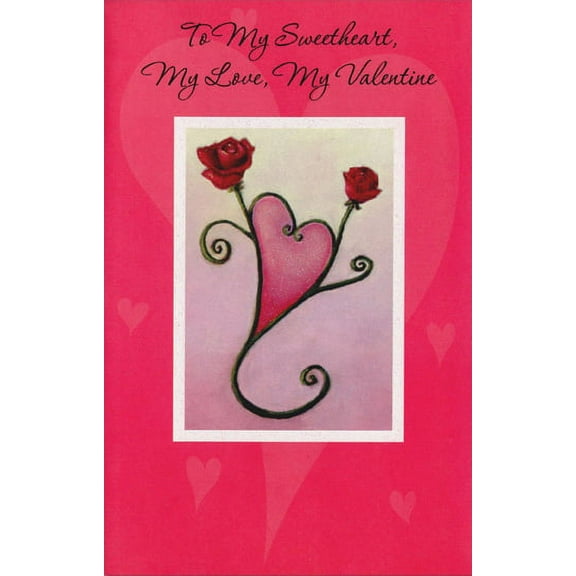 Freedom Greetings Two Roses Form Heart: Sweetheart Valentine's Day Card