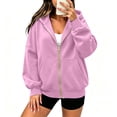 thumbnail image 6 of AnuYalue Women's Zip Up Hoodies Loose Fit Long Sleeve Sweatshirts Pockets Drawstring Track Jackets Trendy Hoodie, 6 of 6
