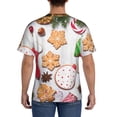 thumbnail image 3 of Vsdgher Christmas Gingerbread Cookies Print Men's Dry Fit Mesh Athletic Shirts Moisture Wicking Tennis T-Shirt Tops, 3 of 9