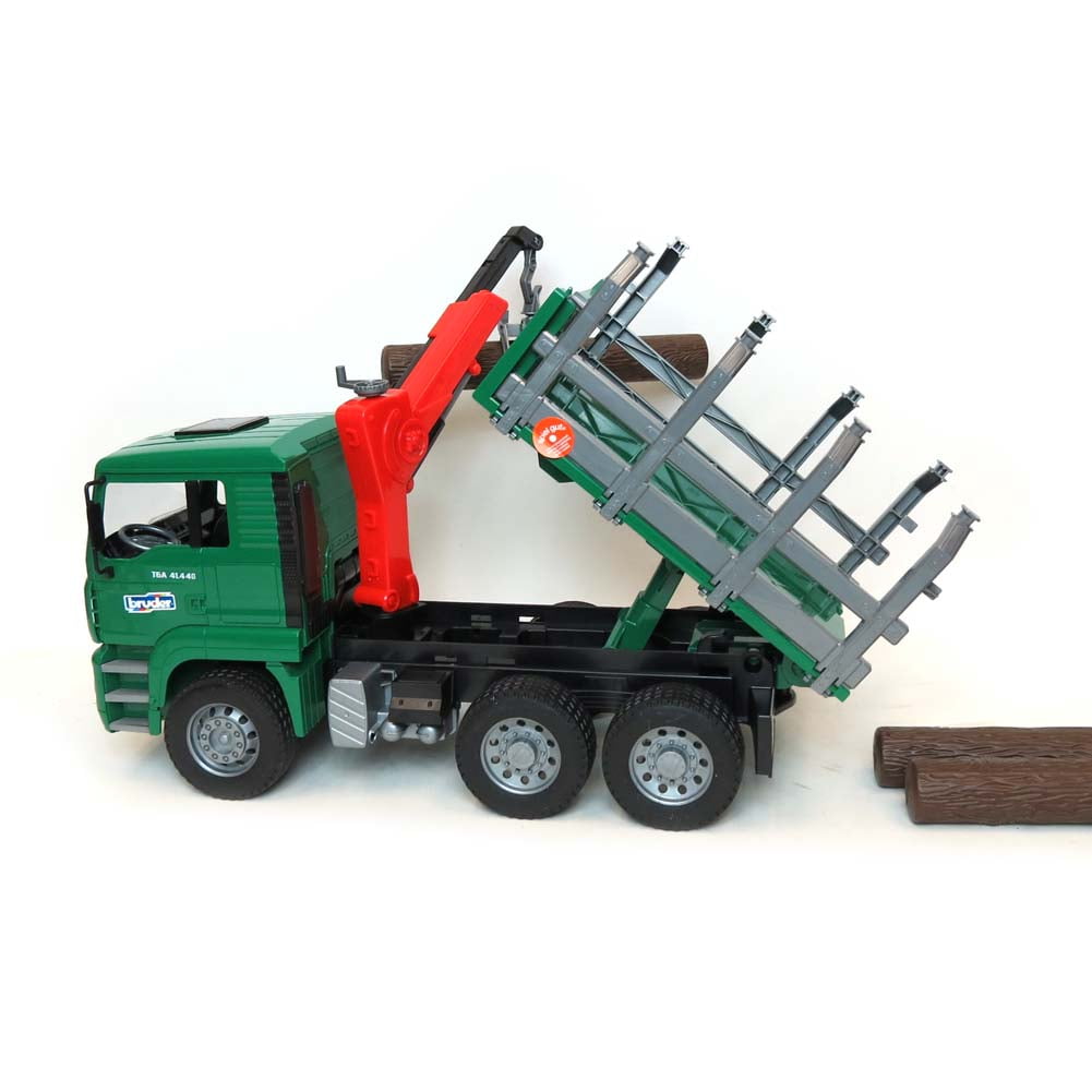 Bruder 02769  MAN Timber Truck w/ Loading Crane and 3 Trunks