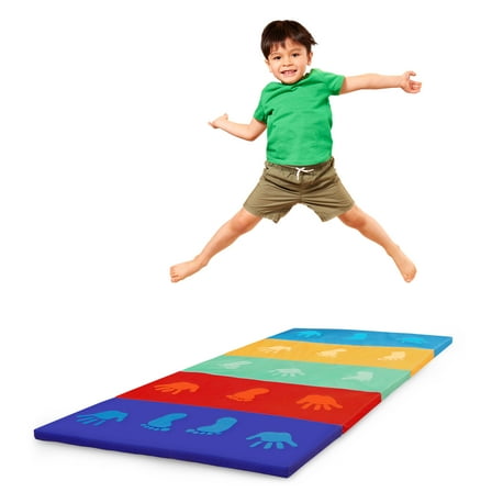 Battat Mini Gymnast's Mat with Foldable Multicolor S-M Design and Handle, Preschool Toy for Toddlers 3 years  