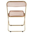thumbnail image 6 of LeisureMod Lawrence Modern Acrylic Folding Chair With Gold Metal Frame in Rose Pink, 6 of 10