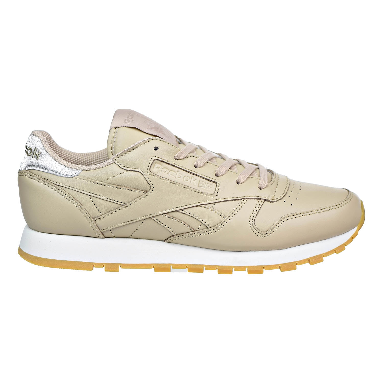 Reebok Classic Leather Met Diamond Womens Shoes Oat Meal Chalk Gum bd4424