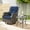 Blue, variant on MeetLeisure Water Resistant Stainless Steel Outdoor Swivel Chair with Cushions - Set of 2, Navy
