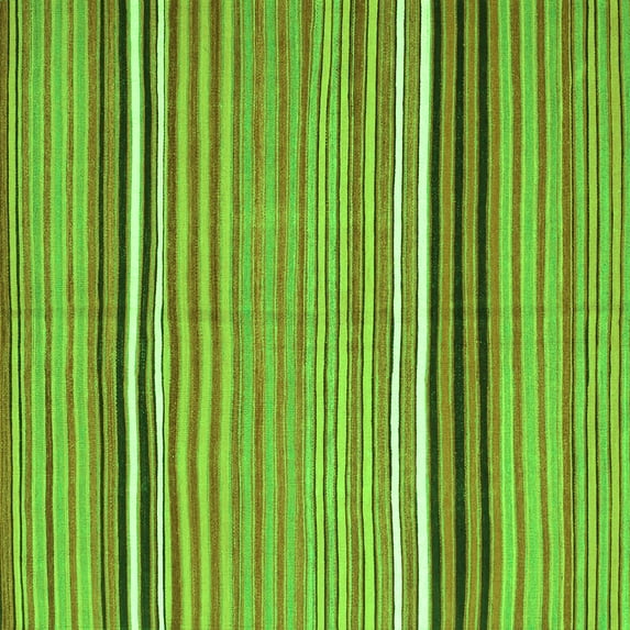 Ahgly Company Indoor Square Oriental Green Traditional Area Rugs, 8' Square