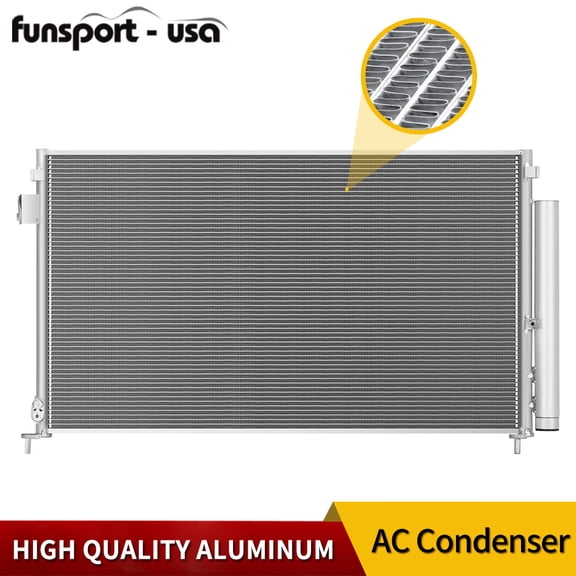LEDKINGDOMUS Direct Fit AC Condenser Replacement For Honda Civic Coupe 2006-2011 1.8L 2.0L L4 DX DX-G EX-L Si Sport