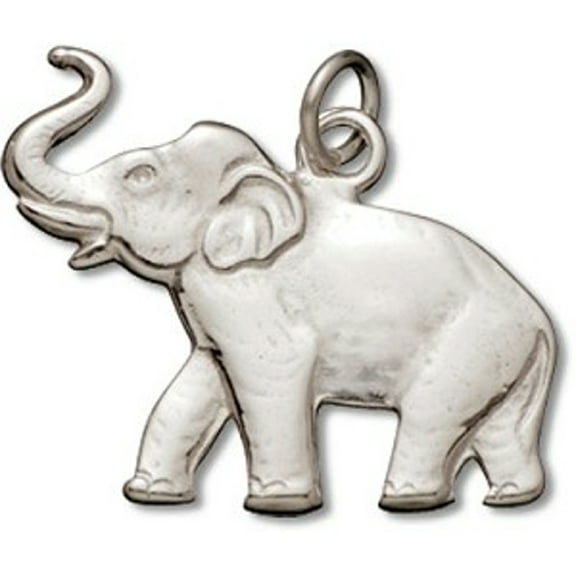 Sterling Silver 16" .8mm Box Chain Walking Elephant Pendant Necklace