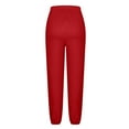 thumbnail image 6 of Lenpel Women's Lightweight Lounge Joggers Elastic High Waisted Drawstring Tapered Pajama Pants Comfy Pj Bottoms with Pockets(Red,Small), 6 of 7