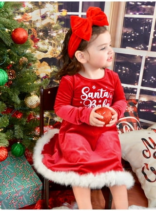 Baby girl clearance velvet christmas dress