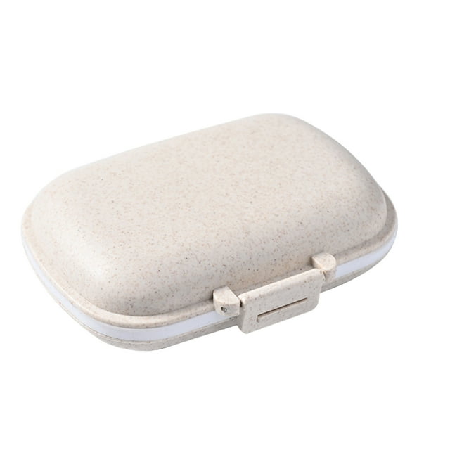 Portable 8-Compartment Pill Organizer with Double Lock - Daily Medication Case for Purse/Travel, Leakproof Small Box