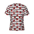 thumbnail image 6 of Qekee Ladybugs on Black and White Striped1 Classic Fit T-Shirt Men's Shirt Men's Tight Short Sleeves for Exercise, Running, Mountaineering - Ladybugs on Black and White Striped1, 6 of 9