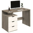 thumbnail image 4 of Lavish Home Computer Desk with Attached 3-Drawer File Cabinet (White), 4 of 8