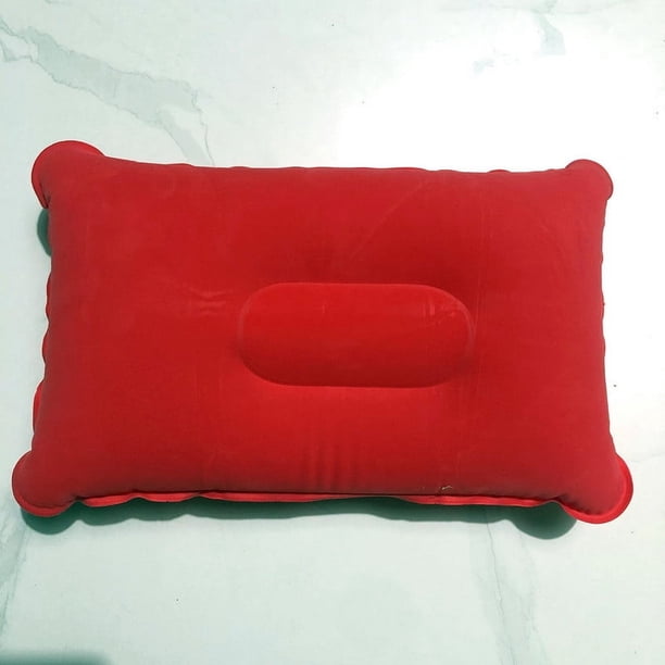 Almohada de flocado para exteriores, almohada inflable rectangular, almohada cuadrada portátil para viajes y campamentos