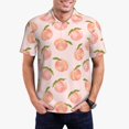 thumbnail image 2 of Salouo Peach With Leaves for Men's Short Sleeve Polo Shirts,Polo Shirts for Men Performance Short Sleeve Golf Shirt Athletic Casual Collared T-Shirt-Large, 2 of 8